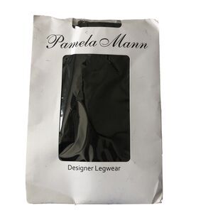 Pamela Mann Womens Designer Tights One Size Imogen Black Ribbed Tights NEW #4348